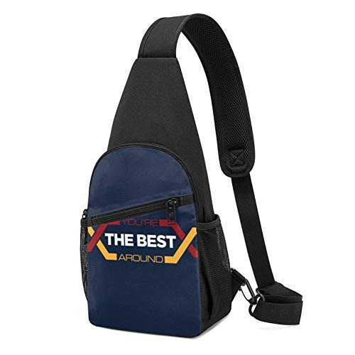 Hdadwy Karate Kid Youre The Best Around Sling Mochila Sling Bag Black Crossbody Daypack Mochila informal para viajes, senderismo, ciclismo, camping para mujeres hombres