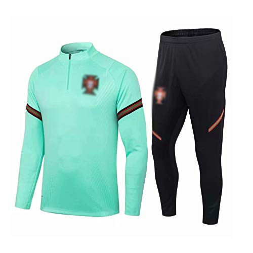 HIAO Camiseta del Club Europeo Entrenamiento de fútbol Traje Club de jóvenes Adultos de Manga Larga con Capucha de la Chaqueta Transpirable Jogging Plus Traje de Pantalones LQ00120 A00201 (Size : L)