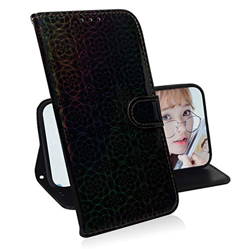 HICYCT Funda Samsung Galaxy S10, Color de destello PU cubierta de la cartera de cuero Carcasa Flip Cover Case para Samsung Galaxy S10 Caso Caja con Cierre Magnético Tarjetero (Negro)