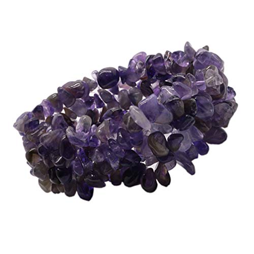 Holibanna Pulseras con Chips de Cristal Piedra Preciosa Natural Chakra Curación Pulseras Elásticas Gruesas Agrupaciones Caídas Poder Piedra Pulsera de Declaración para Mujer Regalo de