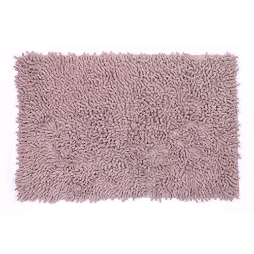 Homevibes Alfombrilla De Baño Shaggy Esponjosa Alfombra De Baño, Medidas 40x60cm / 50x80cm, Antideslizante Lavable 100% Algodon Dos Tamaños Absorvente, Variedad de Colores (Crudo, 40x60cm)