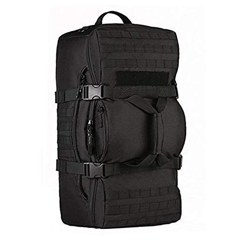 Huntvp 60L Mochila de Asalto Mochila de Bandolera Bolsa de Riñonera 3 vías para Llevar Estilo Militar Táctical Gran Mochila Impermeable, Negro