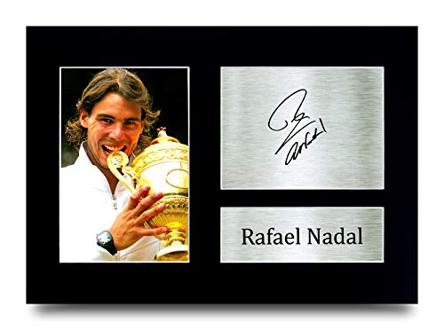 HWC Trading Rafael Nadal US Open Wimbledon Gifts - Imagen firmada para aficionados al tenis, tamaño A4