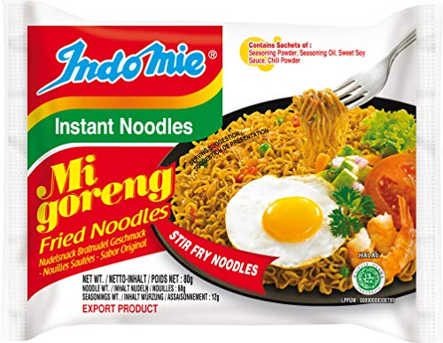 Indomie Fideos Instantáneos, Mi Goreng, Clásico - 40 Paquetes (40x80 g)