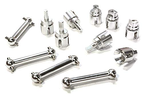 Integy RC Model Hop-ups C26387SILVER Billet Machined Alloy Dog Bone (4) for HPI 1/10 Scale E10 On-Road