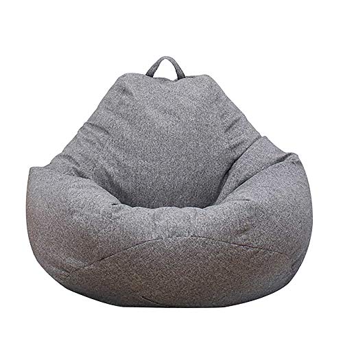 Iraza Puff Funda de Bean Bag Kit de Sillónes de Hinchables de Adulto Infantil para Sala Dormir (Gris, 80 * 90CM)