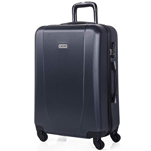 ITACA - Maleta de Viaje rígida 4 Ruedas Trolley 65 cm Mediana de abs. práctica cómoda y Ligera. Calidad Marca y Confianza. Estudiantes y Profesionales. 71160, Color Antracita