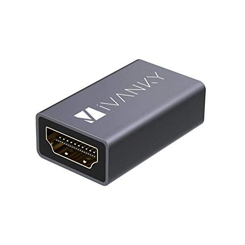 iVANKY Repetidor HDMI, Adaptador HDMI 4K @ 60Hz Hembra a Hembra Compatible con 3D, HDR, UHD, HDCP, Dolby TrueHD y DTS-HD - Gris, 1 Unidad