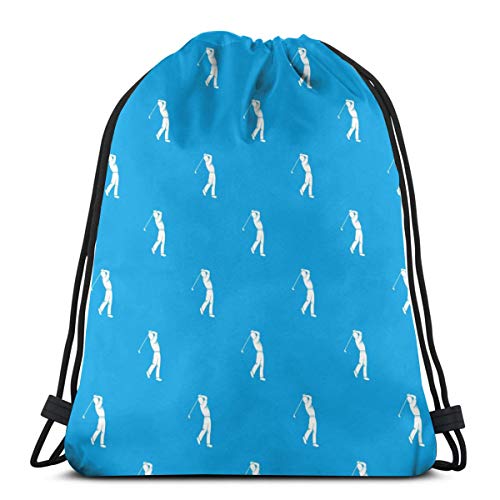 Jhonangel Patrón de Jugador de Golf Mochila con cordón Mochila Bolsa de Deporte Mochila Deportiva Gimnasio Saco Hombres Mujeres Niños 14.2 x 16.9 Pulgadas / 36 x 43cm