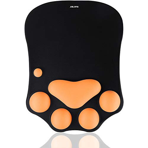 JIALONG Alfombrilla de Ratón, Cojín de Muñeca Reposamuñecas de Gel, Ergonomica ergonómico Mouse Pad - Negro