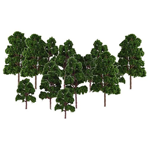 Katigan Lote 20 xArbol Modelo Escala Decoracion Tren N HO Electronico Jouef Verde