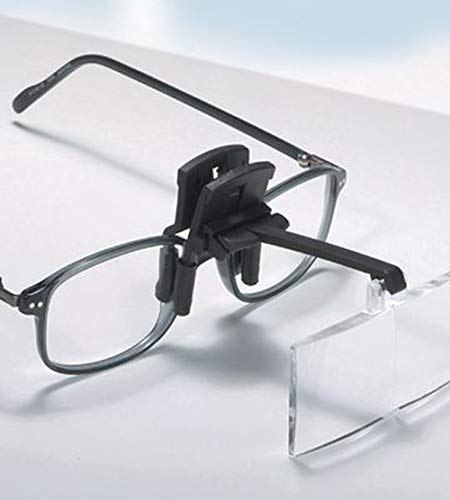 KIKAR Clip-On Magnifier with 4 inter-changeable Lenses - Fit All Specs