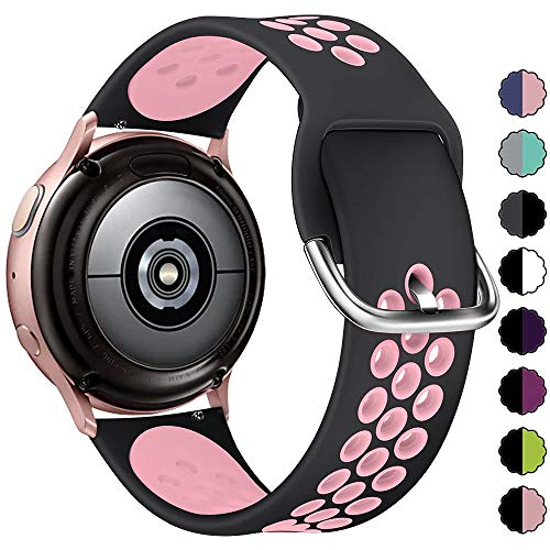 KIMILAR Pulseras Compatible con Samsung Galaxy Watch 42mm/Watch Active/Active 2 (40mm/44mm), Silicona Correa Compatible con Garmin Vivoactive 3/Forerunner 645/245, Vivomove/Vivomove HR Sport -S