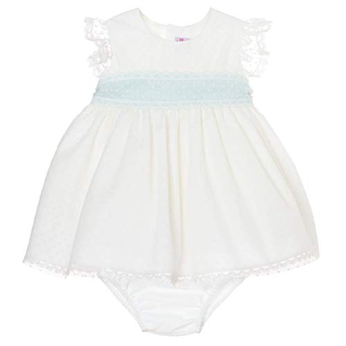 Kiriki - Vestido Asimétrico de Verano Albir para Bebé-Niñas - Verde Agua - 9 Meses