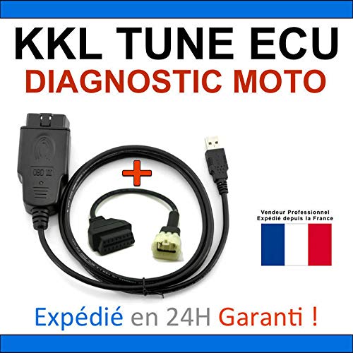 KKL - Maleta de diagnóstico especial para moto, compatible con TUNE ECU DUCATI APRILIA KTM TUNEECU – Lección/borrado defectos / programación de mapas (Interfaz KKL + adaptador KTM)