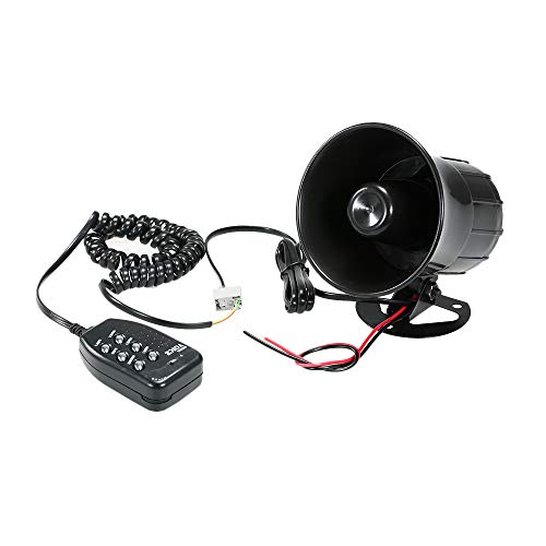 KKmoon Altavoz Bocinas Coche Sirena Alarma 12V 30W con 6 Tonos y Amplificador de Sonido de Emergencia