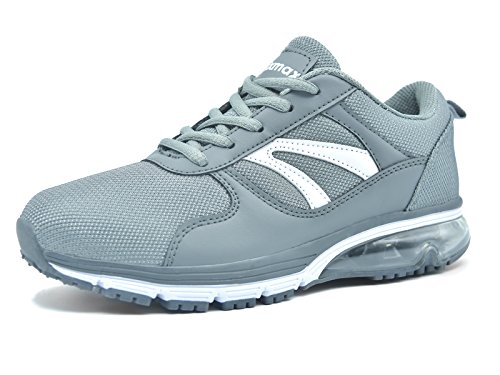 Knixmax-Zapatillas de Running para Mujer, Zapatillas de Deportivas para Correr Al Aire Libre Zapatos Gimnasia Ligero Fitness Casual Sneakers Zapatillas Ligeras Cómodas y Transpirables, Gris EU 37