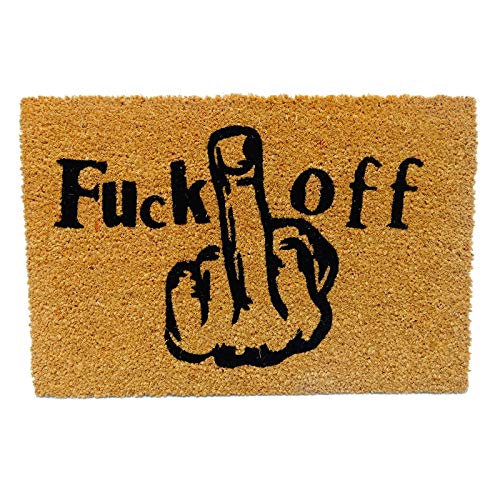 koko doormats Kook Time Felpudo para Entrada de Casa Original, F*** Off, Fibra de Coco y PVC, 40x60cm