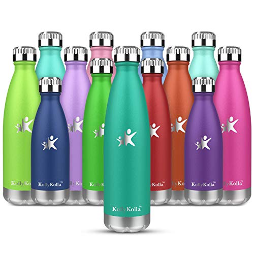 KollyKolla Botella de Agua Acero Inoxidable, Termo Sin BPA Ecológica, Botellas Termica Reutilizable Frascos Térmicos para Niños & Adultos, Deporte, Oficina, Yoga, Ciclismo, (750ml Esmeralda)