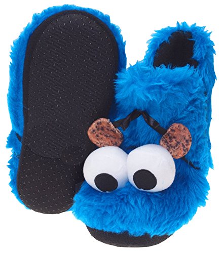 Krümelmonster Pantuflas 3D de peluche, tallas 31 a 44, color Azul, talla 41/42 EU