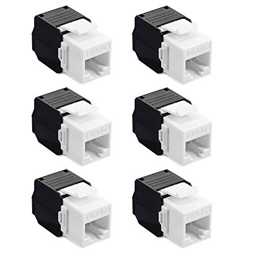 kwmobile 6X Módulo Keystone para Cable Cat 6 - Juego de adaptadores Blindados RJ45 - Conector de Metal con Ancho de Banda 1 Gbit/s - Ethernet PoE