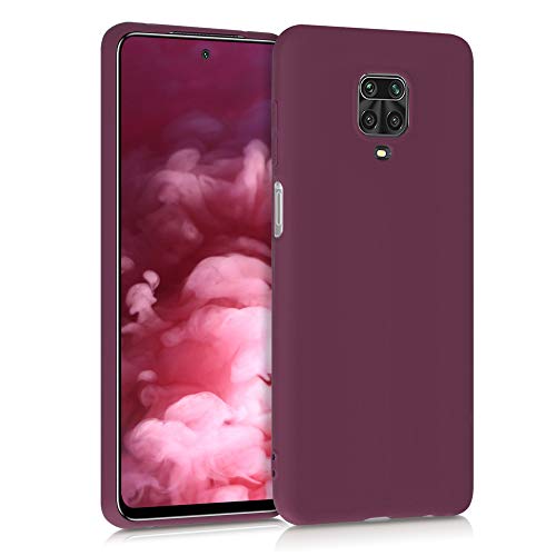 kwmobile Funda Compatible con Xiaomi Redmi Note 9S / 9 Pro / 9 Pro MAX - Carcasa de TPU Silicona - Protector Trasero en Violeta Burdeos