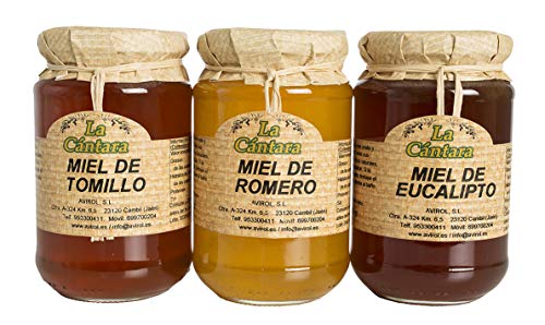 La Cántara - Miel, 3 envases x 500 g (Tomillo/Romero/Eucalipto)