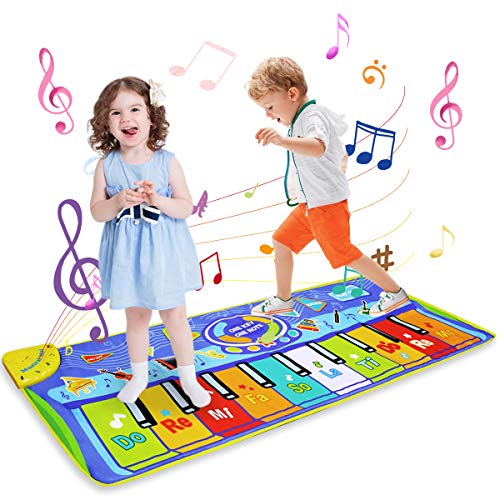 LEADSTAR Juguetes Niños 1 2 3 Años, Alfombra Musical Piano para Niños Alfombrilla de Baile Teclado Estera de Alfombra Touch Juego Musical Portátil Educativo Musical Tapete, Juguete Electrónico Regalos