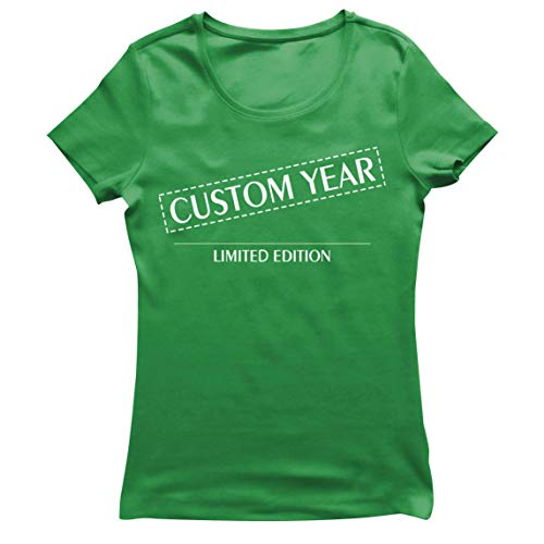 lepni.me Camiseta Mujer Año de Nacimiento Personalizado Edición Limitada de Cualquier Edad Vintage Retro Regalo de Fiesta de Cumpleaños (X-Large Verde Multicolor)