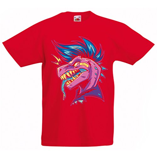 lepni.me Camiseta para Niño/Niña Punk Rock: el Punk no está Muerto, el Estilo de generación de los años 60, 70, 80 (1-2 Years Rojo Multicolor)