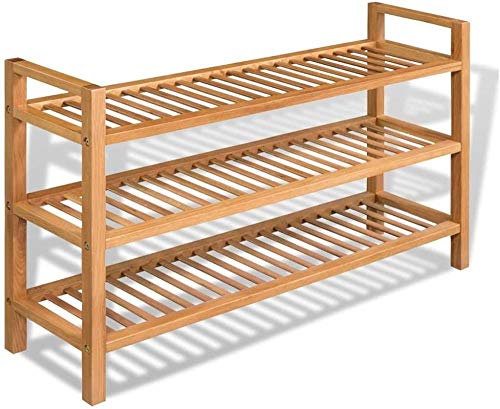 LHYLHY Zapatero de Madera Maciza de Roble con 3 estantes Armario Organizador de 100x27x59 5cm