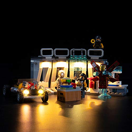 LIGHTAILING Conjunto de Luces (Marvel Avengers Armería de Iron Man) Modelo de Construcción de Bloques - Kit de luz LED Compatible con Lego 76167 (NO Incluido en el Modelo)
