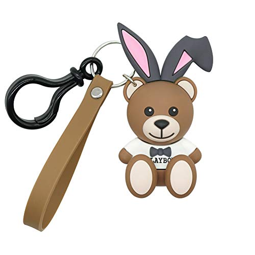 LINLIN Llavero de Oso de Dibujos Animados, Regalos para Mujeres, niñas, Colgante de Bolsa, Figura de PVC epoxi, encantos, llaveros, Llave de Regalo para niños