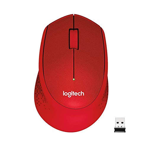 Logitech M330 Silent Plus Ratón Inalámbrico, 2.4 GHz con Nano-Receptor USB, Seguimiento 1000 DPI , 3 Botones, Batería 24 Meses, Compatible con PC/ Mac/Portátil, Rojo