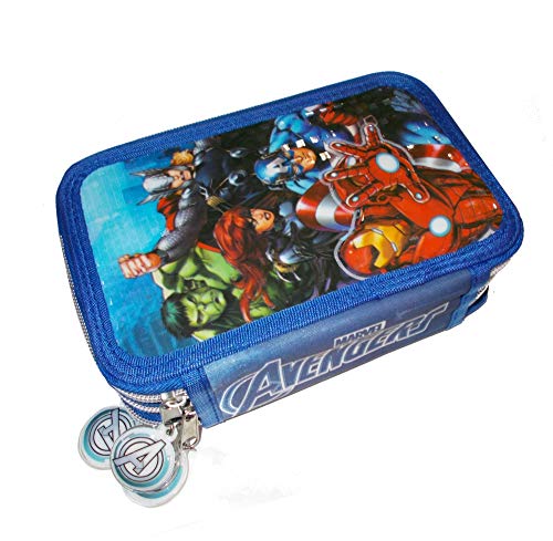 Los Vengadores- Plumier 3 Cremalleras Avengers PVC Patch+Clamshell, Color 0 (AST1775)