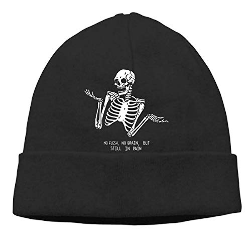 Lsjuee NO Flesh No Brain But Still in Pain Gorro unisex tejido