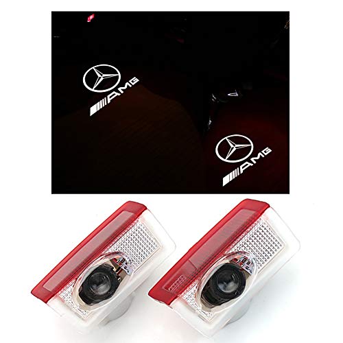 Luces de bienvenida del láser del coche con el logotipo de la puerta del proyector Ghost Shadow Laser para Mercedes-Benz Series Symbol Emblem Cortesía de luces de paso Kit de lámpara de tierra (2pc)