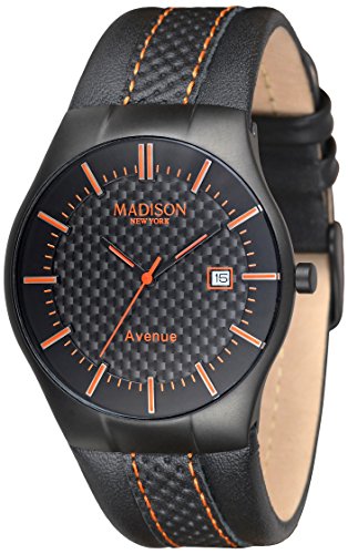 Madison New York Reloj analógico para Unisex de Cuarzo con Correa en Piel G4785A