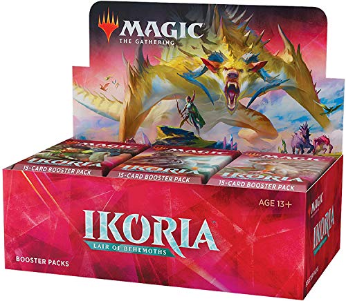 Magic: The Gathering Ikoria: Lair of Behemoths (36 Paquetes de Refuerzo) – Incluye lámina Godzilla Series Monsters Box Topper