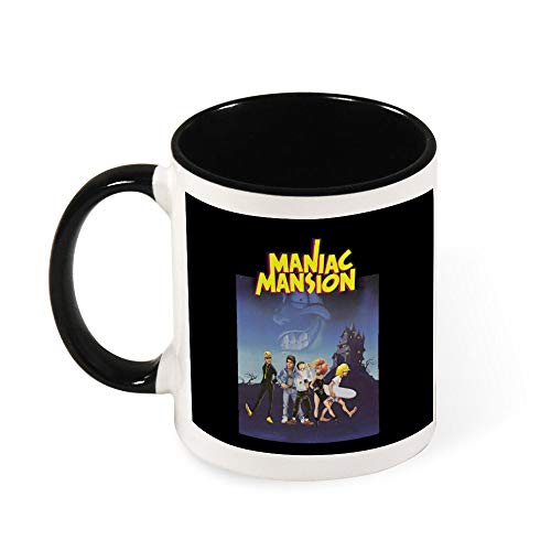 Maniac Mansion Cover Taza de café de cerámica, regalo para mujeres, niñas, esposa, mamá, abuela, 325 ml