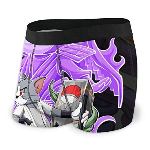 MAPOJH Naruto Uchiha Sasuke Tom Jerry - Calzoncillos tipo bóxer para hombre, de microfibra, suaves, elásticos, ropa interior de algodón impresa, elasticidad transpirable y cómoda