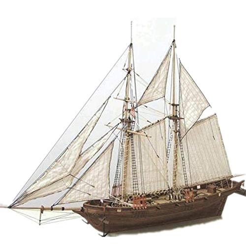 Maquetas de barcos Kits de modelo de barco Escala 1/100 HALCON 1840 DIY Kit de modelo de velero Juguetes 400 x 150 x 300 mm Conjunto de madera hecho a mano Barcos de vela Juguetes para niños Regalo