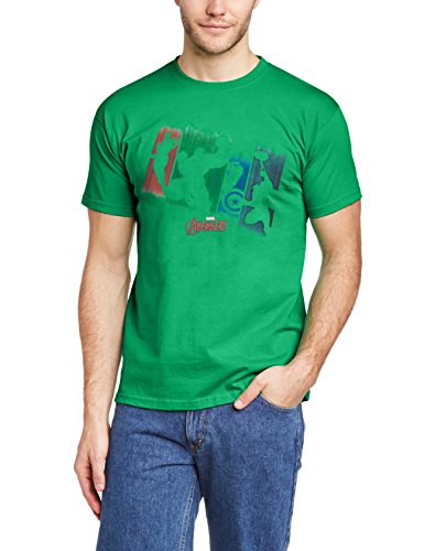 Marvel Avengers Assemble Team Punch out Camiseta, Grün - Kelly Green, X-Large para Hombre