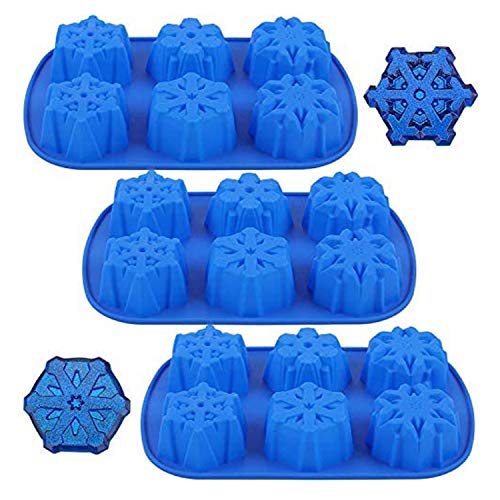 MEIbax 6 Hole moldes de Silicona, Molde de Silicona para Tartas, para Magdalenas, Cupcakes, pudín, Hielo, Jello y más -Hacer Chocolate para Decoraciones de Navidad