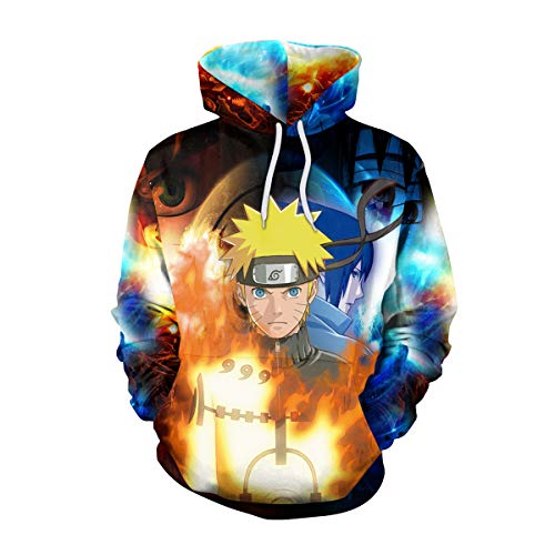 Memoryee Moda 3D Naruto Anime Patrón Impreso Sudadera con Capucha Unisex Tallas Grandes Desgastar Ropa Deportiva Sudadera Ligera con Bolsillos Mangas largas Cordón Style13 M