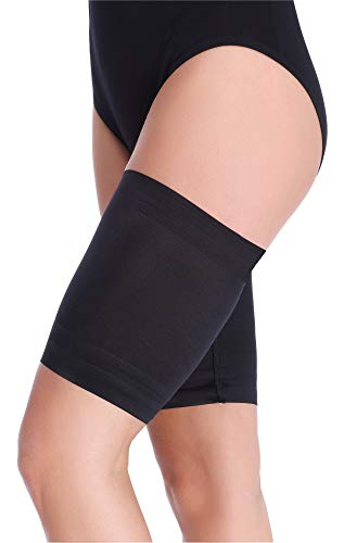 Merry Style Bandas Elásticas Anti-Roce para Muslos con Dos Tiras de Silicona Mujer MSJX001 (Negro, 7 (77-82 cm)