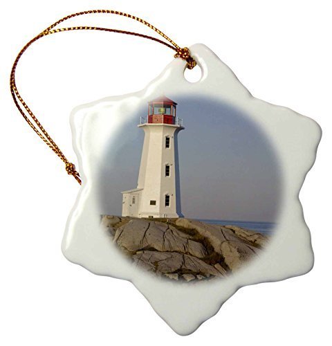 Mesllings Faro, Peggys Cove, Nova Scotia-CN07 KRS0011 - Keith y Rebecca Snell - Adornos - Adorno de porcelana con copo de nieve