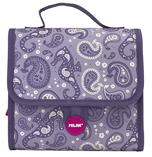 MILAN Maletín 2 Estuches Con Contenido Drops Mochila infantil, 22 cm, Morado