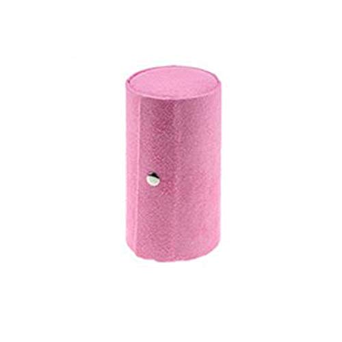 MINGZE Pequeño joyero de Viaje portátil - Jewelry, para Anillos, Pendientes, Collar, Pulseras - 3 Capas, Compartimento, Caja de Regalo, Cilíndrico, giratoria Portable Joyero (Rosa)