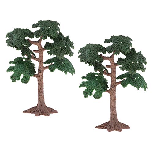 Mini Modelo Árbol Ciprés Pino para Micro Paisaje Diorama Diseño Layout - 13.5cm (2 Piezas)